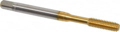 Guhring - #10-32 UNF 2BX Modified Bottoming Thread Forming Tap - Cobalt, TiN Finish, 2-3/8" OAL, 0.335" Thread Length, Right Hand Thread, Series 3941 - Benchmark Tooling