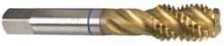 Guhring - 1-12 UNF 4 Flute 3B Modified Bottoming Spiral Flute Tap - Powdered Metal, TiN Finish, 5-1/8" OAL, Right Hand Flute, Right Hand Thread, Series 3999 - Benchmark Tooling