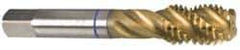 Guhring - 1-12 UNF 4 Flute 3B Modified Bottoming Spiral Flute Tap - Powdered Metal, TiN Finish, 5-1/8" OAL, Right Hand Flute, Right Hand Thread, Series 3999 - Benchmark Tooling