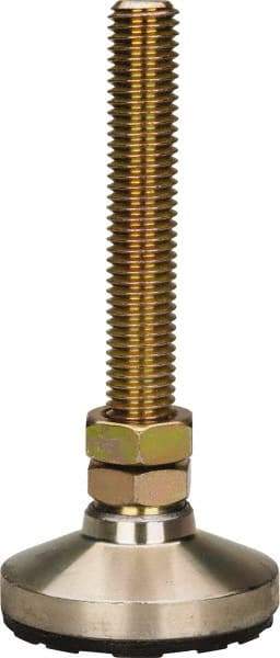 Gibraltar - 5/8-11 Bolt Thread, Studded Pivotal Stud Mount Leveling Pad & Mount - 6,000 Max Lb Capacity, 2-1/2" Base Diam - Benchmark Tooling