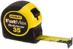 Stanley - 35' x 1-1/4" Yellow Blade Tape Measure - 1/16" Graduation, Inch Graduation Style, Yellow/Black Case - Benchmark Tooling