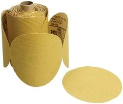 3M - 6" Diam, 120 Grit FEPA, Aluminum Oxide Adhesive PSA Disc - Gold, C Weighted Backing, Flexible, 12,000 Max RPM - Benchmark Tooling