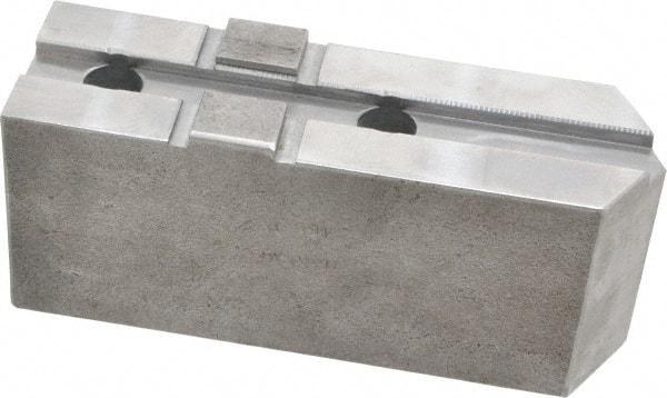 H & R Manufacturing - Tongue & Groove Attachment, Square Soft Lathe Chuck Jaw - Steel, 2-1/2" Btw Mount Hole Ctrs, 5-3/4" Long x 1-3/4" Wide x 2-3/8" High, 1/2" Groove - Benchmark Tooling