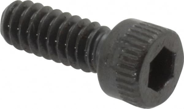 Made in USA - #6-32 UNC Hex Socket Drive, Socket Cap Screw - Alloy Steel, Black Oxide Finish, Fully Threaded, 3/8" Length Under Head - Benchmark Tooling