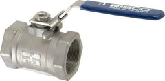 NIBCO - 2" Pipe, Reduced Port, Standard Ball Valve - 1 Piece, Inline - One Way Flow, FNPT x FNPT Ends, Locking Lever Handle, 2,000 WOG - Benchmark Tooling