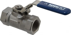 NIBCO - 3/4" Pipe, Reduced Port, Carbon Steel Standard Ball Valve - 1 Piece, Inline - One Way Flow, FNPT x FNPT Ends, Locking Lever Handle, 2,000 WOG - Benchmark Tooling