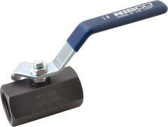 NIBCO - 1" Pipe, Carbon Steel Standard Ball Valve - 1 Piece, Inline - One Way Flow, FNPT x FNPT Ends, Lever Handle, 2,000 WOG - Benchmark Tooling