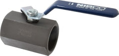 NIBCO - 2" Pipe, Carbon Steel Standard Ball Valve - 1 Piece, Inline - One Way Flow, FNPT x FNPT Ends, Lever Handle, 1,500 WOG - Benchmark Tooling