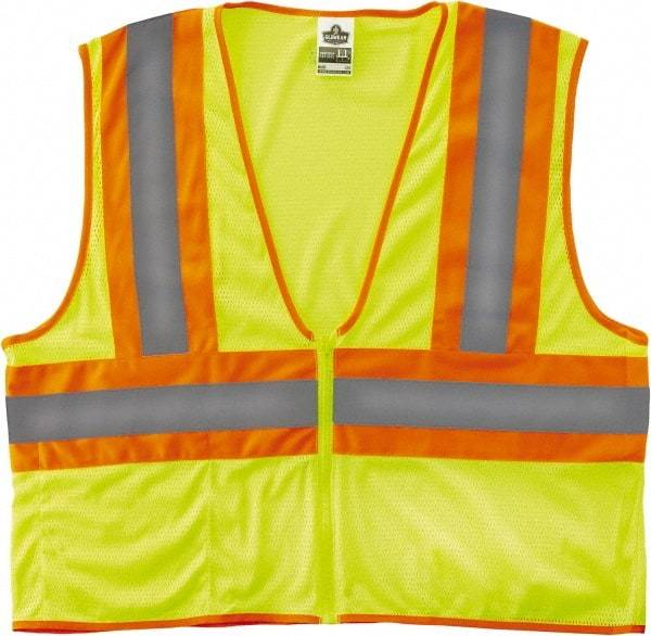 Ergodyne - Size 4X/5XL High Visibility Orange Mesh General Purpose Vest - 58 to 64" Chest, ANSI/ISEA 107, Zipper Closure, 1 Pocket, Polyester - Benchmark Tooling