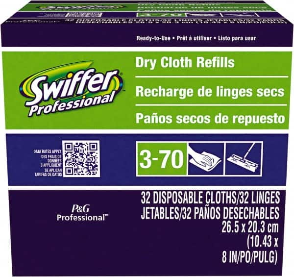 Swiffer - White Mop Refill - 8" Long x 10-5/8" Wide Head, Microfiber Head - Benchmark Tooling