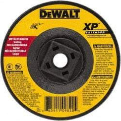 DeWALT - 24 Grit, 5" Wheel Diam, Type 27 Depressed Center Wheel - Zirconia Alumina, Resinoid Bond, 12,200 Max RPM - Benchmark Tooling
