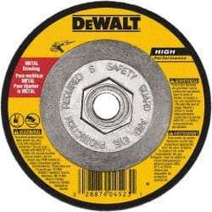DeWALT - 24 Grit, 6" Wheel Diam, 3/32" Wheel Thickness, Type 27 Depressed Center Wheel - Aluminum Oxide, Resinoid Bond, 10,100 Max RPM - Benchmark Tooling