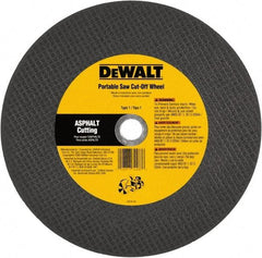 DeWALT - 12" 24 Grit Silicon Carbide Cutoff Wheel - 1/8" Thick, 1" Arbor, 6,400 Max RPM, Use with Gas Powered Saws - Benchmark Tooling