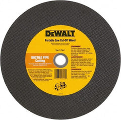 DeWALT - 12" 24 Grit Aluminum Oxide Cutoff Wheel - 1/8" Thick, 1" Arbor, 6,400 Max RPM, Use with Gas Powered Saws - Benchmark Tooling