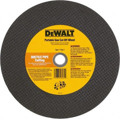 DeWALT - 12" 24 Grit Aluminum Oxide Cutoff Wheel - 1/8" Thick, 20mm Arbor, 6,400 Max RPM, Use with Gas Powered Saws - Benchmark Tooling