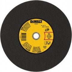 DeWALT - 14" 24 Grit Aluminum Oxide Cutoff Wheel - 1/8" Thick, 1" Arbor, 5,500 Max RPM, Use with Gas Powered Saws - Benchmark Tooling