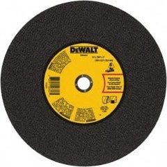 DeWALT - 14" 24 Grit Aluminum Oxide Cutoff Wheel - 0.109" Thick, 1" Arbor, 4,300 Max RPM, Use with Stationary Tools - Benchmark Tooling