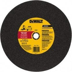 DeWALT - 14" 24 Grit Aluminum Oxide Cutoff Wheel - 0.109" Thick, 1" Arbor, 4,300 Max RPM, Use with Stationary Tools - Benchmark Tooling