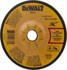 DeWALT - 24 Grit, 6" Wheel Diam, 1/8" Wheel Thickness, 7/8" Arbor Hole, Type 27 Depressed Center Wheel - Aluminum Oxide, Diamond Matrix Bond, 10,100 Max RPM, Compatible with Angle Grinder - Benchmark Tooling