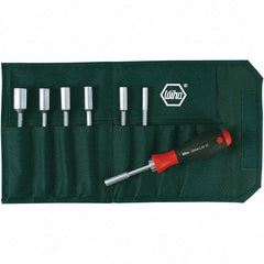 Wiha - 8 Piece, 3/16 to 1/2" Nut Driver Set - Standard Shaft, Cushion Grip Handle - Benchmark Tooling