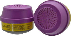 North - Yellow and Purple P100 Cartridge and Filter Combination - Series 7583, Protects Against Acid Gas, Organic Vapor - Benchmark Tooling