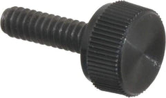 Made in USA - #6-32 Knurled Shoulder Steel Thumb Screw - 1/2" OAL, 3/8" Head Diam - Benchmark Tooling