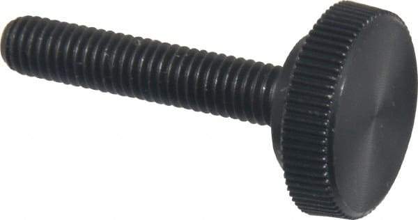 Made in USA - #10-32 Knurled Shoulder Steel Thumb Screw - 1" OAL, 5/8" Head Diam - Benchmark Tooling