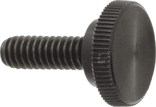 Made in USA - 1/4-20 Knurled Shoulder Steel Thumb Screw - 3/4" OAL, 3/4" Head Diam - Benchmark Tooling