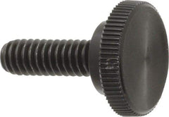 Made in USA - 1/4-20 Knurled Shoulder Steel Thumb Screw - 3/4" OAL, 3/4" Head Diam - Benchmark Tooling