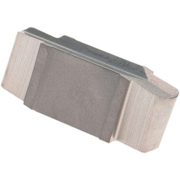 Iscar - 200100GIP Grade IC20, 2mm Cutting Width Carbide Grooving Insert - 3mm Max Depth of Cut, Neutral, 1mm Corner Radius, Uncoated - Benchmark Tooling