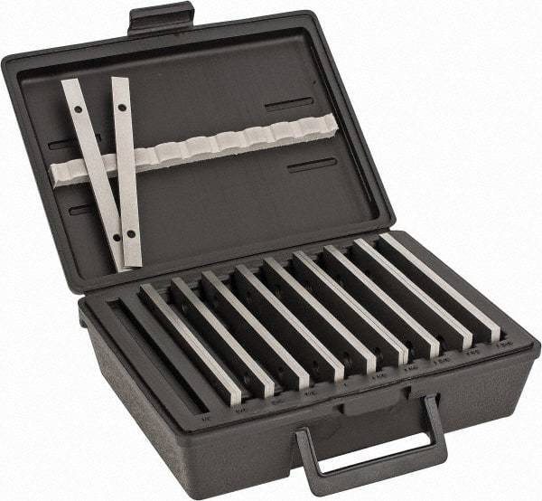 Fowler - 20 Piece, 6 Inch Long Steel Parallel Set - 1/2 to 1-5/8 Inch High, 1/8 to 1/8 Inch Thick, 50 RC Hardness, Sold as 10 Pair - Benchmark Tooling