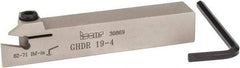 Iscar - External Thread, 0.4" Max Depth of Cut, 0.157" Min Groove Width, 4-1/2" OAL, Right Hand Indexable Grooving Cutoff Toolholder - 3/4" Shank Height x 3/4" Shank Width, GI.., GPV.., TIP.. Insert Style, GHD Toolholder Style, Series Cut Grip - Benchmark Tooling