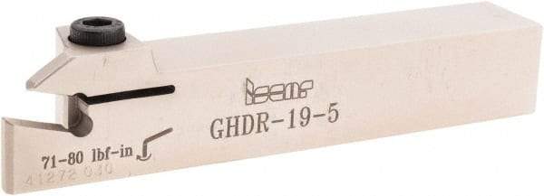 Iscar - GHD, External, Right Hand, 1/2" Max Depth of Cut, 0.197 to 1/4" Groove Width, Indexable Grooving Tool Holder - GI.. Insert Compatibility, 3/4" Shank Height, 3/4" Shank Width, 4-1/2" OAL - Benchmark Tooling