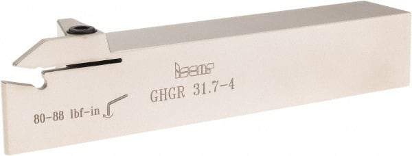 Iscar - External Thread, 1" Max Depth of Cut, 0.15" Min Groove Width, 7" OAL, Right Hand Indexable Grooving Cutoff Toolholder - 1-1/4" Shank Height x 1-1/4" Shank Width, GI.. Insert Style, GHG Toolholder Style, Series Cut Grip - Benchmark Tooling