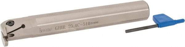 Iscar - GHI, Internal, Right Hand, 0.393" Max Depth of Cut, 0.157 to 0.208" Groove Width, Indexable Grooving Tool Holder - GIFI.., GIMY.., GINI.., GIPI.., TIPI.. Insert Compatibility, 1" Shank Width, 7" OAL, Through Coolant - Benchmark Tooling