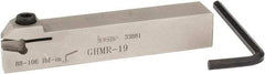 Iscar - GHMR, External, Right Hand, 0.189" Max Depth of Cut, 1/4" Max Groove Width, Indexable Grooving Tool Holder - GI.., GPV.., TIP.. Insert Compatibility, 3/4" Shank Height, 3/4" Shank Width, 4.4" OAL - Benchmark Tooling