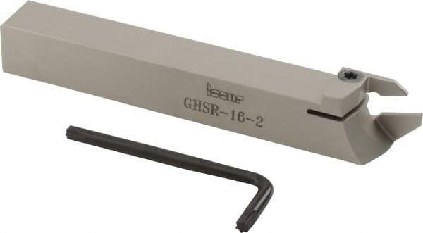 Iscar - GHS, Right Hand Cut, 1.26" Max Workpc Diam, GIG, GIM, GIP, TIP Insert, Indexable Cutoff Toolholder - 1.26 Max Depth of Cut, 16mm Shank Width, 16mm Shank Height, 120mm OAL - Benchmark Tooling