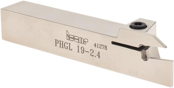 Iscar - PHG, External, Left Hand, 0.67" Max Depth of Cut, 3/32 to 1/8" Groove Width, Indexable Grooving Tool Holder - GDMW 2.4 Insert Compatibility, 3/4" Shank Height, 3/4" Shank Width, 4-1/2" OAL - Benchmark Tooling