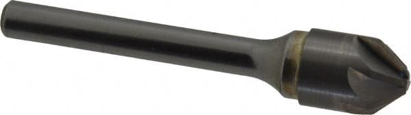 SGS - 1/2" Head Diam, 1/4" Shank Diam, 6 Flute 82° Solid Carbide Countersink - Benchmark Tooling