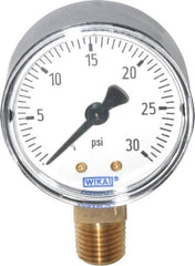 Wika - 2" Dial, 1/4 Thread, 0-30 Scale Range, Pressure Gauge - Lower Connection Mount, Accurate to 3-2-3% of Scale - Benchmark Tooling