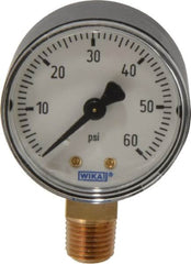 Wika - 2" Dial, 1/4 Thread, 0-60 Scale Range, Pressure Gauge - Lower Connection Mount, Accurate to 3-2-3% of Scale - Benchmark Tooling