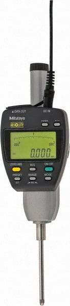 Mitutoyo - 0 to 2" Range, 0.00005, 0.0001, 0.0005 & 0.001" Graduation, Electronic Drop Indicator - Accurate to 0.00012", English & Metric System, LCD Display - Benchmark Tooling