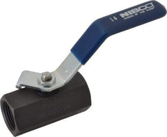 NIBCO - 3/4" Pipe, Carbon Steel Standard Ball Valve - 1 Piece, Inline - One Way Flow, FNPT x FNPT Ends, Lever Handle, 2,000 WOG - Benchmark Tooling