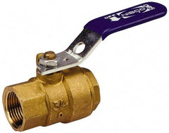 NIBCO - 3/8" Pipe, Standard Port, Stainless Steel Standard Ball Valve - 2 Piece, Inline - One Way Flow, FNPT x FNPT Ends, Locking Lever Handle, 2,000 WOG, 150 WSP - Benchmark Tooling
