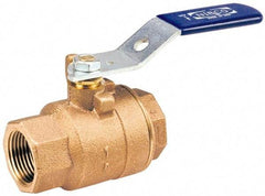 NIBCO - 2-1/2" Pipe, Standard Port, Bronze Standard Ball Valve - 2 Piece, Inline - One Way Flow, FNPT x FNPT Ends, 600 WOG, 150 WSP - Benchmark Tooling