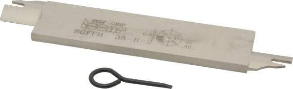 Iscar - 1.2598" Blade Height, 0.2047" Blade Width, 5.9055" OAL, Right Hand Cut, Double End Indexable Cut-Off Blade - 20mm Max Depth of Cut, SGFFH Blade, Self Grip Series - Benchmark Tooling