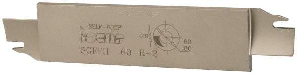 Iscar - 1.2598" Blade Height, 0.2047" Blade Width, 5.9055" OAL, Right Hand Cut, Double End Indexable Cut-Off Blade - 20mm Max Depth of Cut, SGFFH Blade, Self Grip Series - Benchmark Tooling