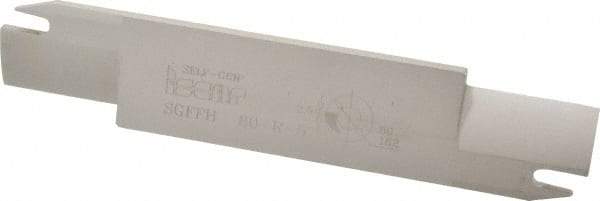 Iscar - 1.2598" Blade Height, 0.2047" Blade Width, 5.9055" OAL, Right Hand Cut, Double End Indexable Cut-Off Blade - 32mm Max Depth of Cut, SGFFH Blade, Self Grip Series - Benchmark Tooling