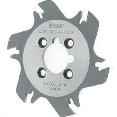 Iscar - Arbor Hole Connection, 1.04" Depth of Cut, 3.94" Cutter Diam, 1" Hole Diam, 6 Tooth Indexable Slotting Cutter - SGSF Toolholder, GSFN Insert - Benchmark Tooling