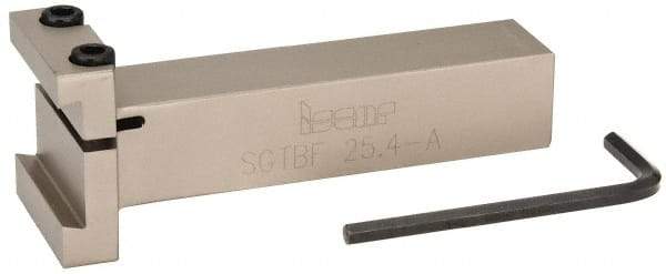 Iscar - Tool Block Style SGTBF, 1.26" Blade Height, 5" OAL, 1.9"& OAH, Indexable Cutoff Blade Tool Block - 1" Shank Height, 1" Shank Width, Reversible, Series Self Grip - Benchmark Tooling